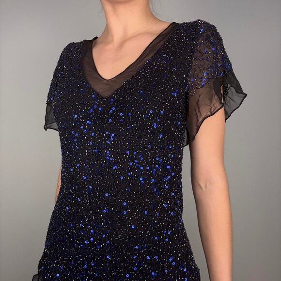 Silk beaded top short sleeve sheet sleeves - size medium from Liz Jordan - Picture 3 of 8